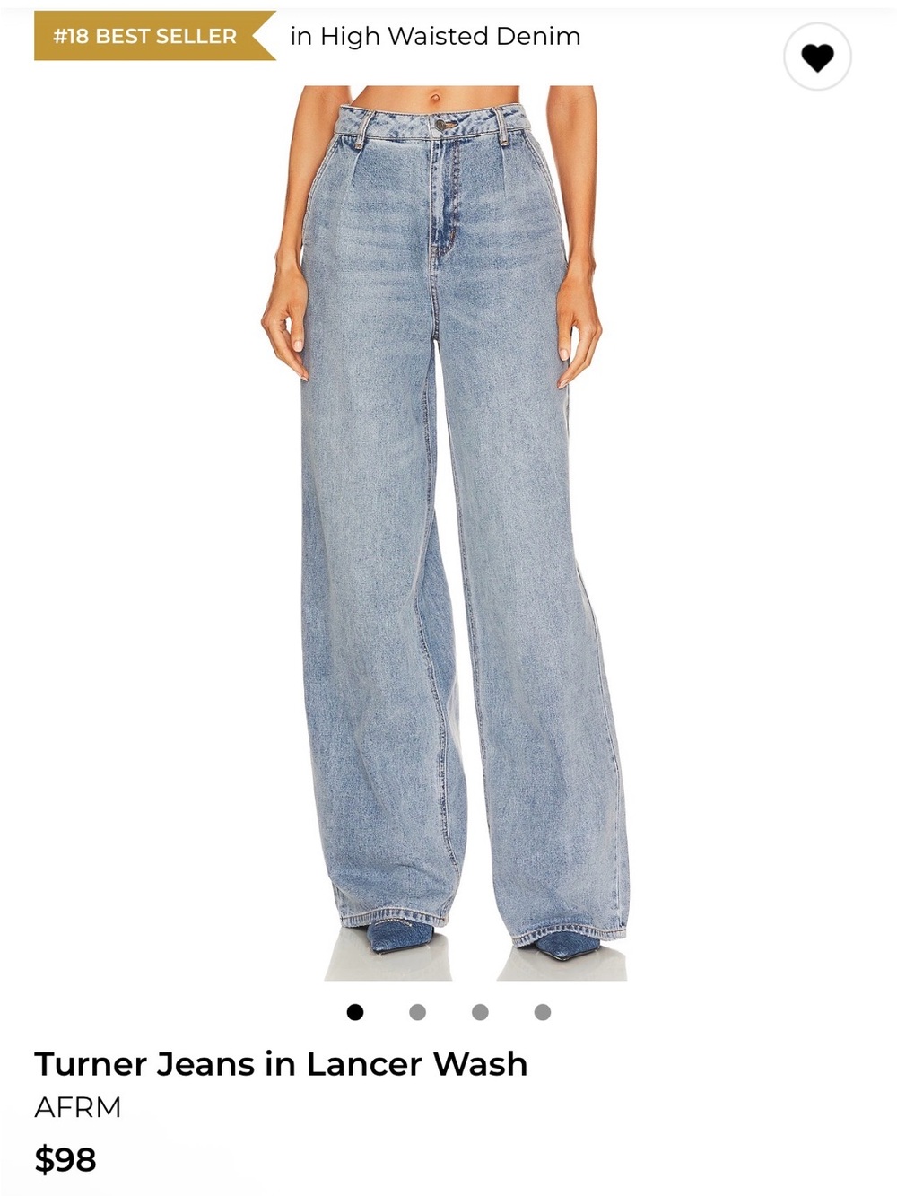 AFRM Turner High-Waisted Wide Leg Jeans in Lancer Wash
